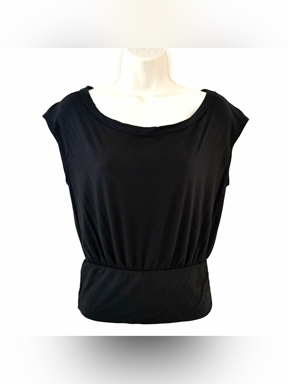 Women's Black Blouson Waist Tank Top